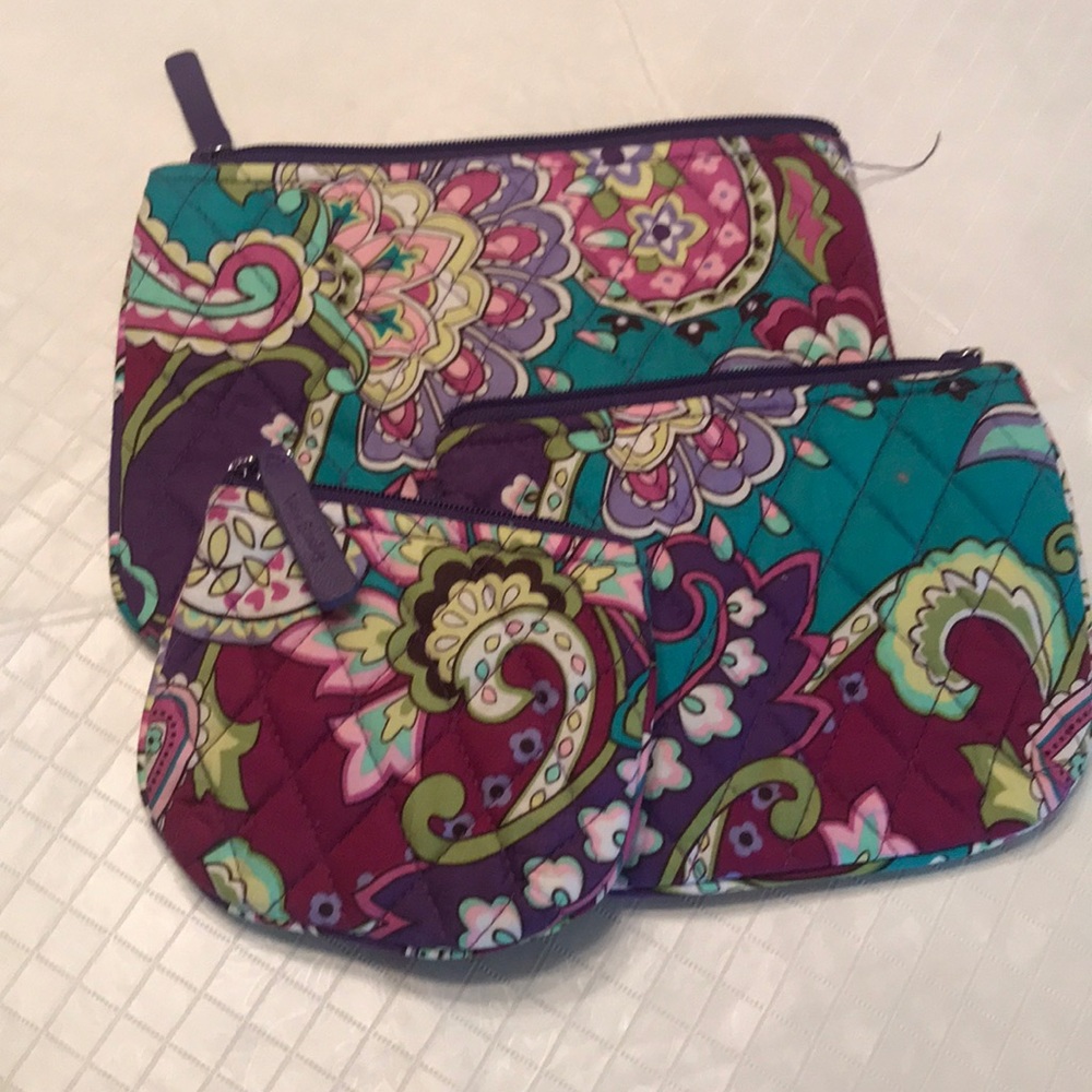 Vera Bradley 3 piece make up travel set